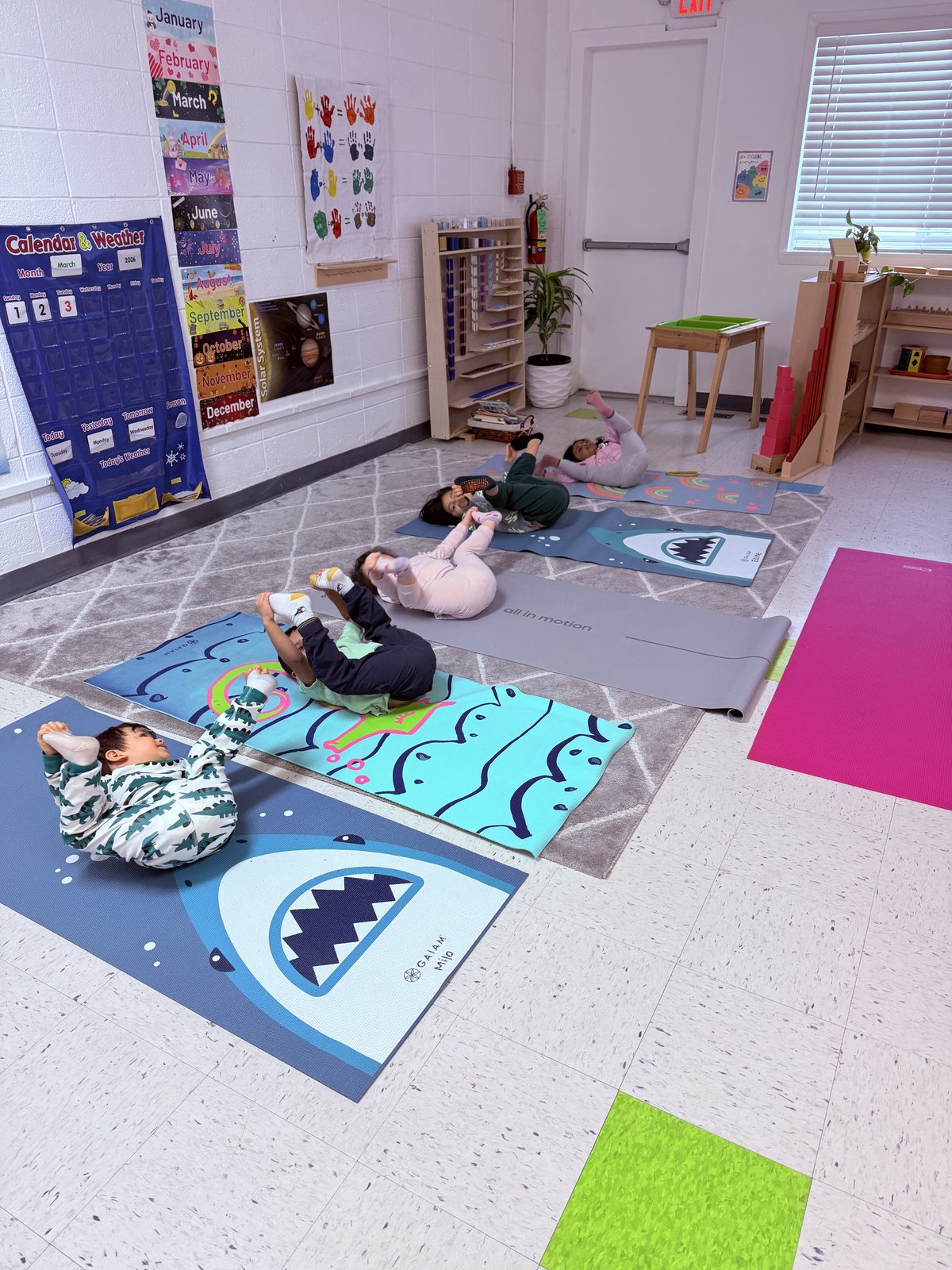 Students working on a collaborative classroom project